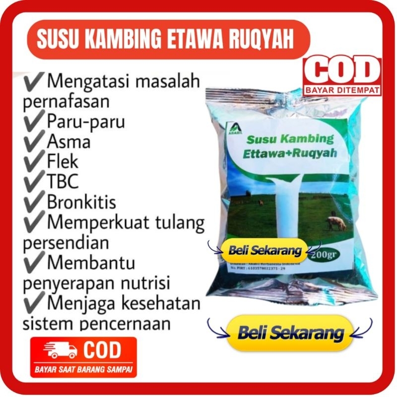 

SUSU KAMBING ETAWA RUQYAH 200 GR - SUSU KAMBING ETTAWA RUQYAH SUSU ETAWA Untuk Gangguan Pernapasan Asma Tbc Sesak Nafas Gurah