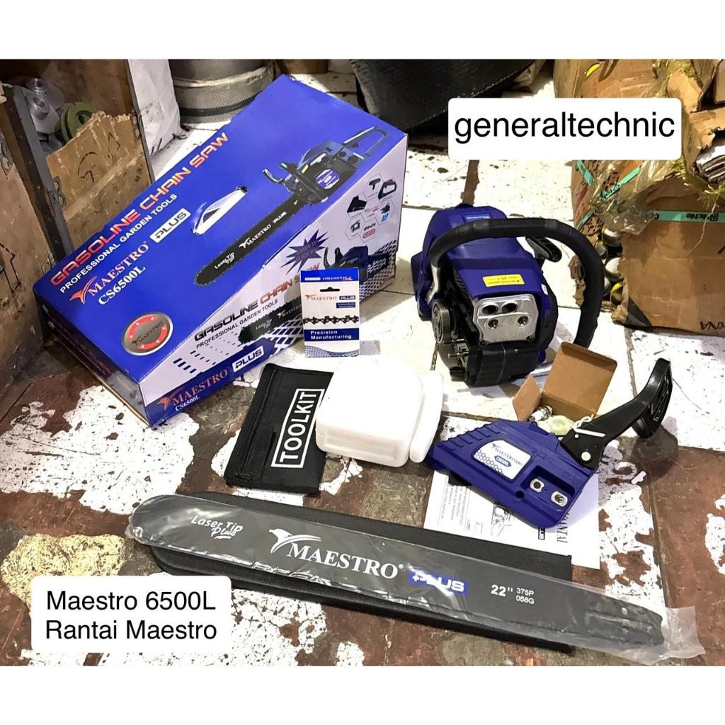 Chainsaw Maestro 6500L Bar 22" Laser 6500L Maestro Plus Rantai Maestro Mesin Gergaji Kayu Maestro 65