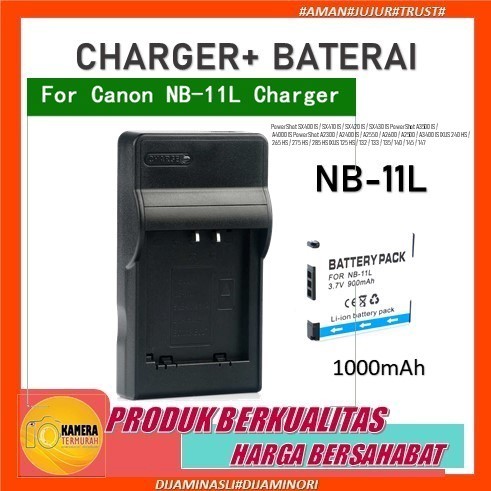 Battery + Charger For Canon NB-11LH / Baterei / Baterai NB11L / NB 11 L / NB11 L