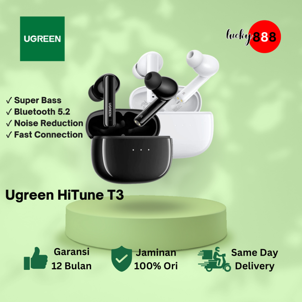 UGREEN HiTune T3 True Wireless Earbuds Bluetooth Earphone TWS 4 Mic Noise Cancelling Super Bass