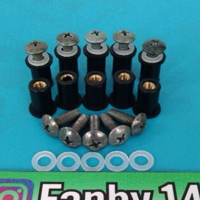 Baut Visor Winshild Bodi Body Fairing Set ( Baut Mur Karet Ring ) Ninja R Ninja RR Ninja 250 R 15 R 