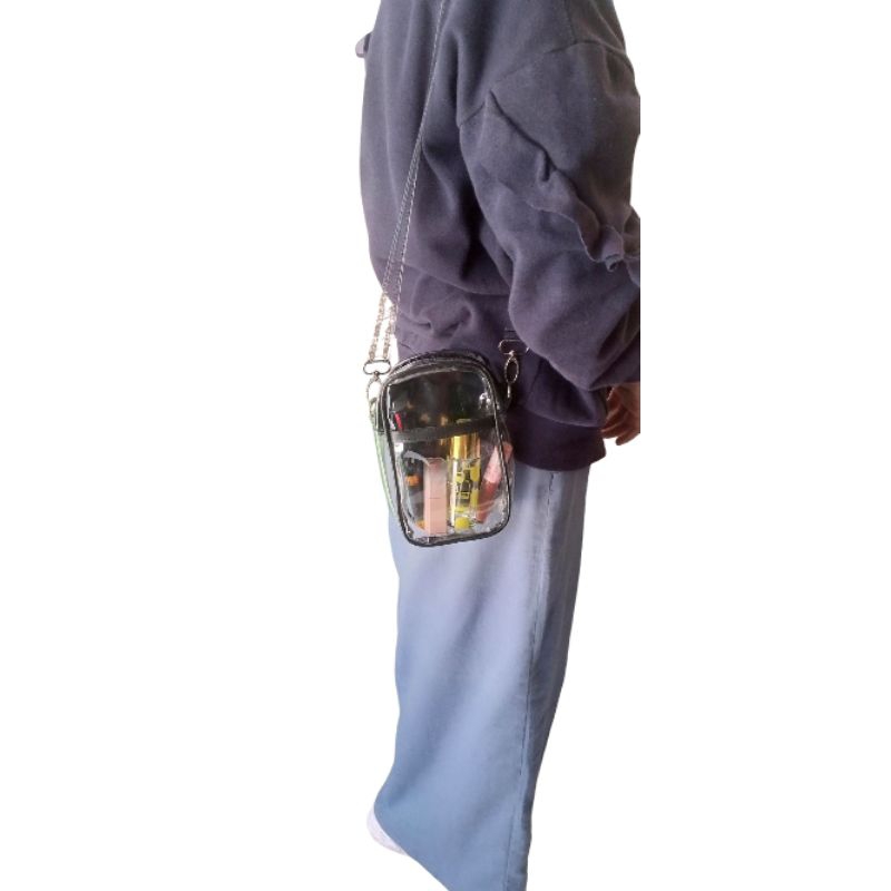 Evergreeeen Tas Hp Transparan/Tas Mika Transparan/Tas Wanita