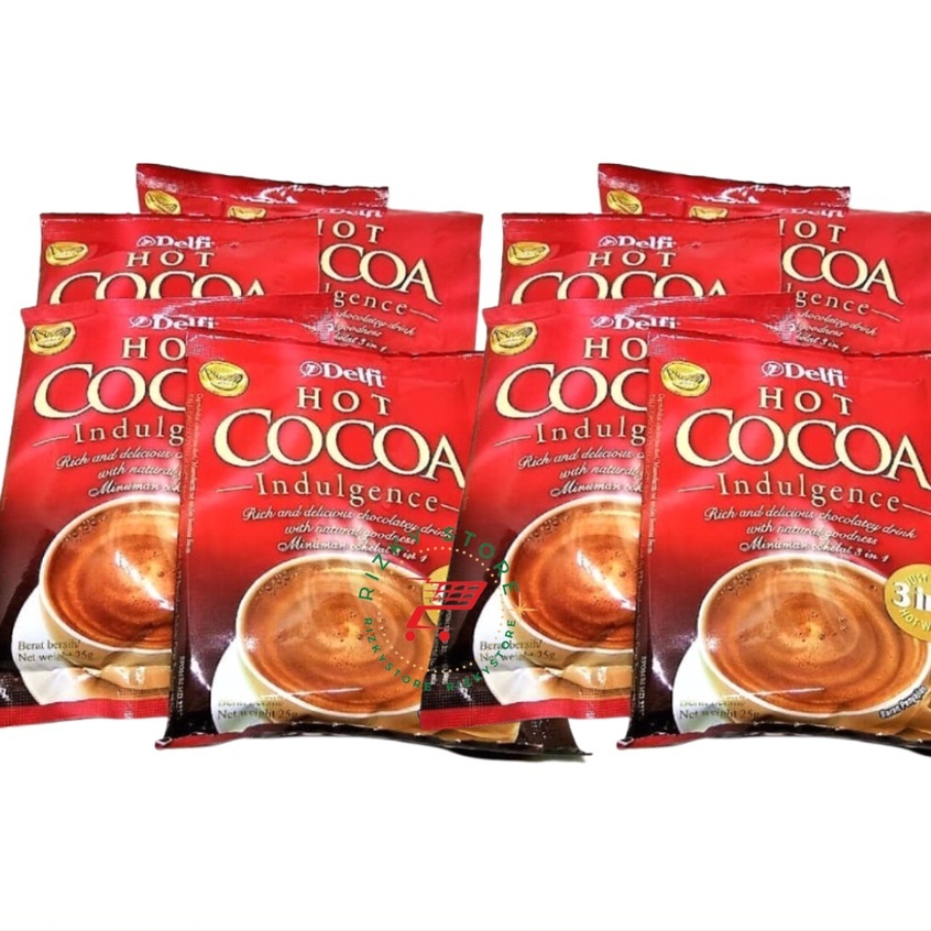 

DELFI Hot Cocoa Indulgence Minuman Serbuk Cokelat 10sachet x 25gr/DELFI HOT COCOA RENCENG/SACHET SG