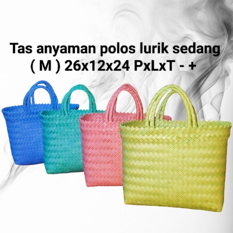 Tas Anyaman Polos Lurik Sedang M/Tas Paket Sembako/Tas Hajatan