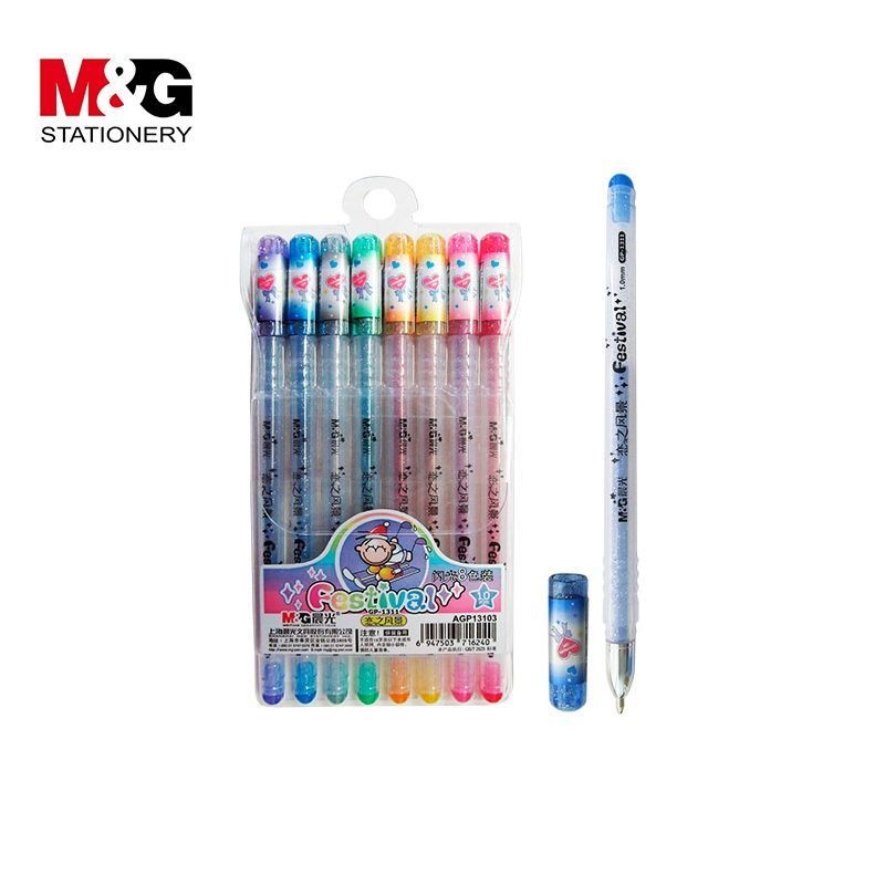 

Pulpen Glitter M&G 8 Warna Gel Pen Tip 1.0 Mm #AGP13174