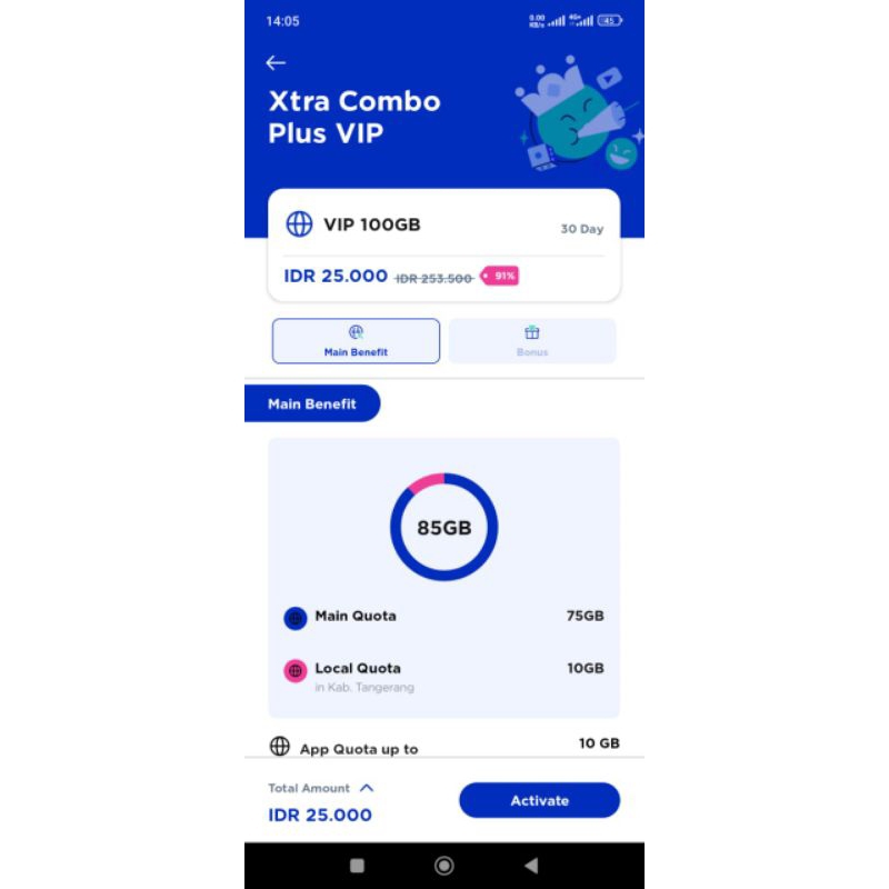 SIMCARD XL PROMO XTRA COMBO PLUS VIP 91%/82%