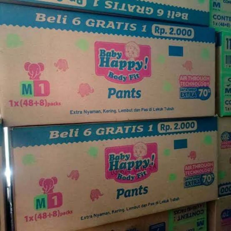 Baby Happy Pants Renceng 2000 1 Dus (48+8) 56 Pcs