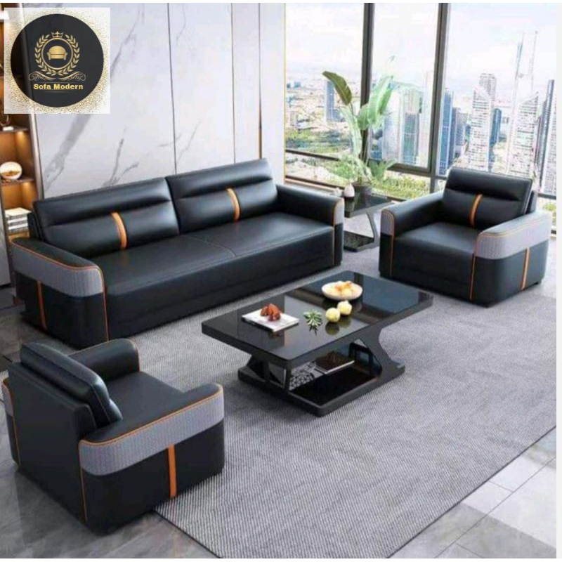 Sofa 311 Minimalis Ruang Tamu Fulset Warna Hitam Super Elegant