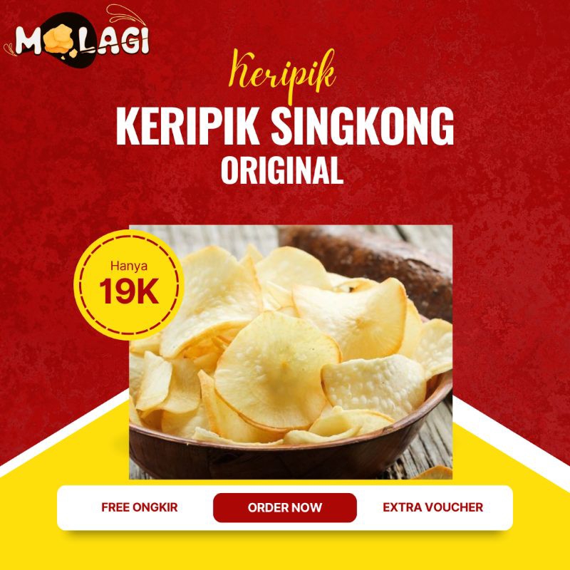 

MOLAGI Keripik Singkong Original Gurih Kemasan Sedang