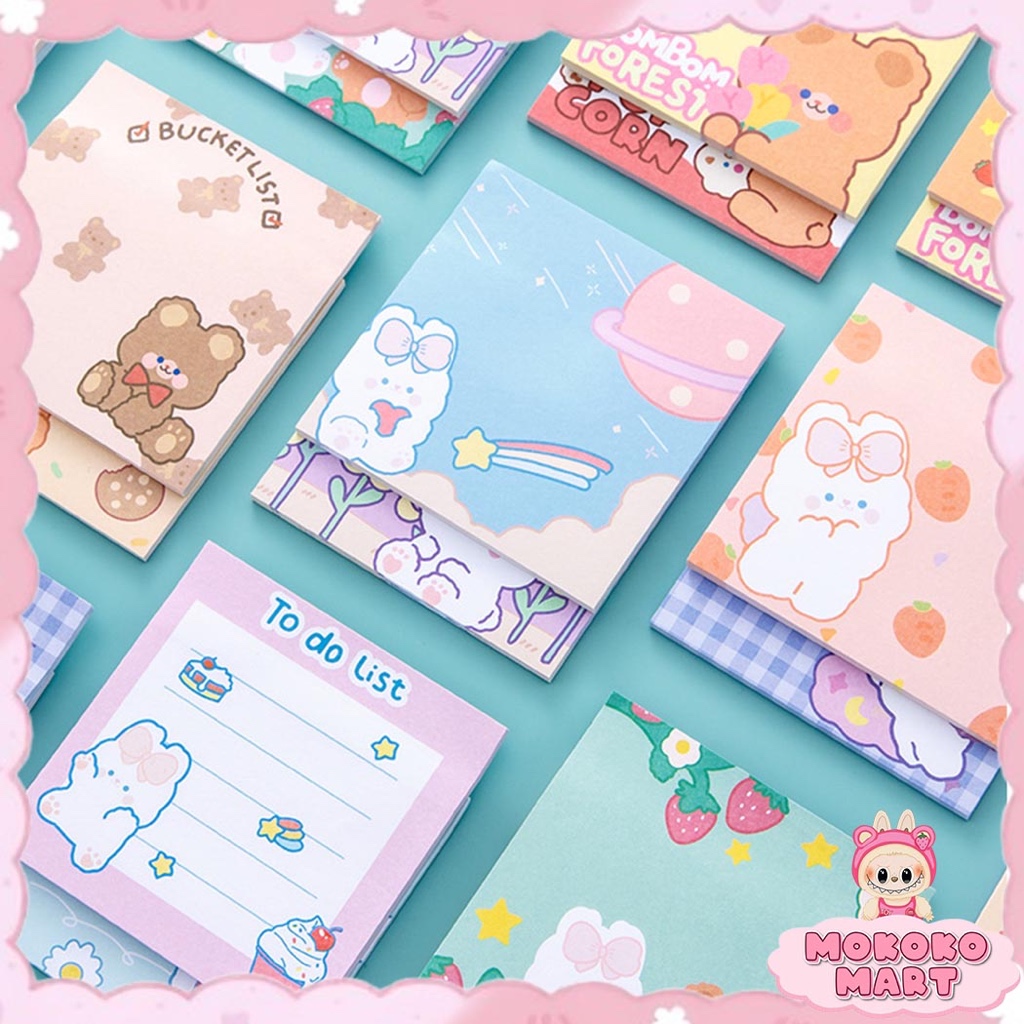 

MM Stickynote 3 in 1 Mini Memopad Lucu Cartoon Memo Notes Lucu Cocok Untuk Souvenir Memo Note MP24