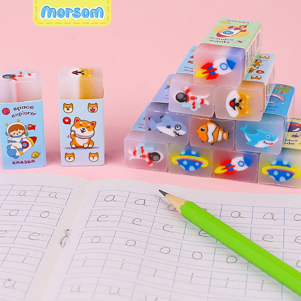 

MORSOM - Penghapus Lucu Karakter Motif Buah Astronot Space Hewan Ikan Penghapus Pensil Eraser Pencil Alat Tulis Sekolah