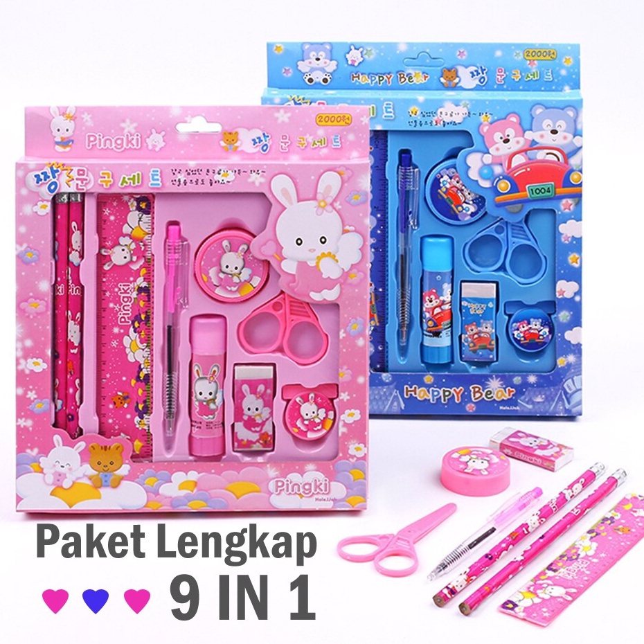 

Promo Terheboh Nino Set Alat Tulis Paket 9 in 1 Stationery Pensil Set Sekolah Paud TK SD