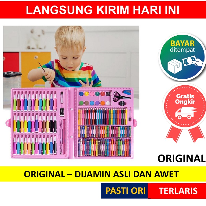 

Murah Ekonomis 15 pcs Crayon Alat Lukis Anak Pensil Warna Cat Air Perlengkapan Menggambar Melukis Mewarnai Set Art Full Set pc Krayon 15pcs 15pc Pastel Pena Cat Air Kuas
