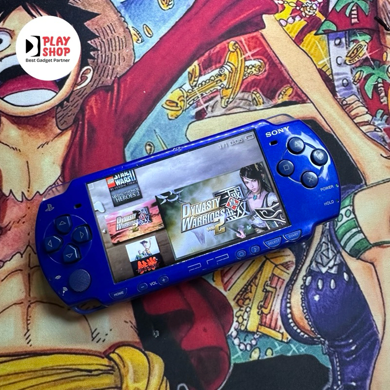 Sony PSP 2001 Biru 8GB terisi 12Game
