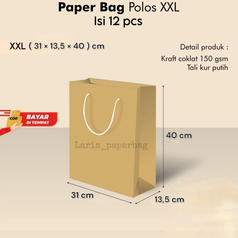 

Paper Bag Coklat Polos Extra Jumbo XXLLusin Ukuran 311354 cm