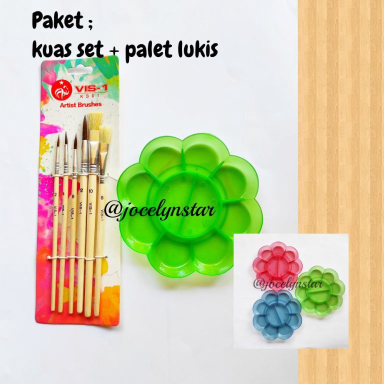 

Top Delivery PAKET Melukis palet dan kuas 1 set kuas lukis dan palet lukis
