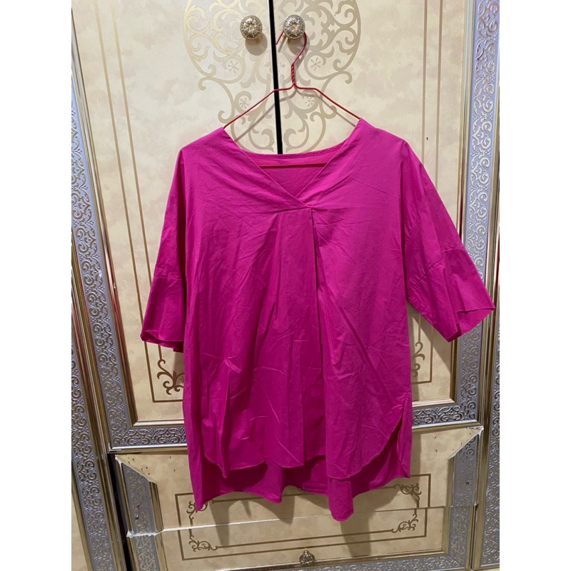 baju Blouse pink magenta oversize