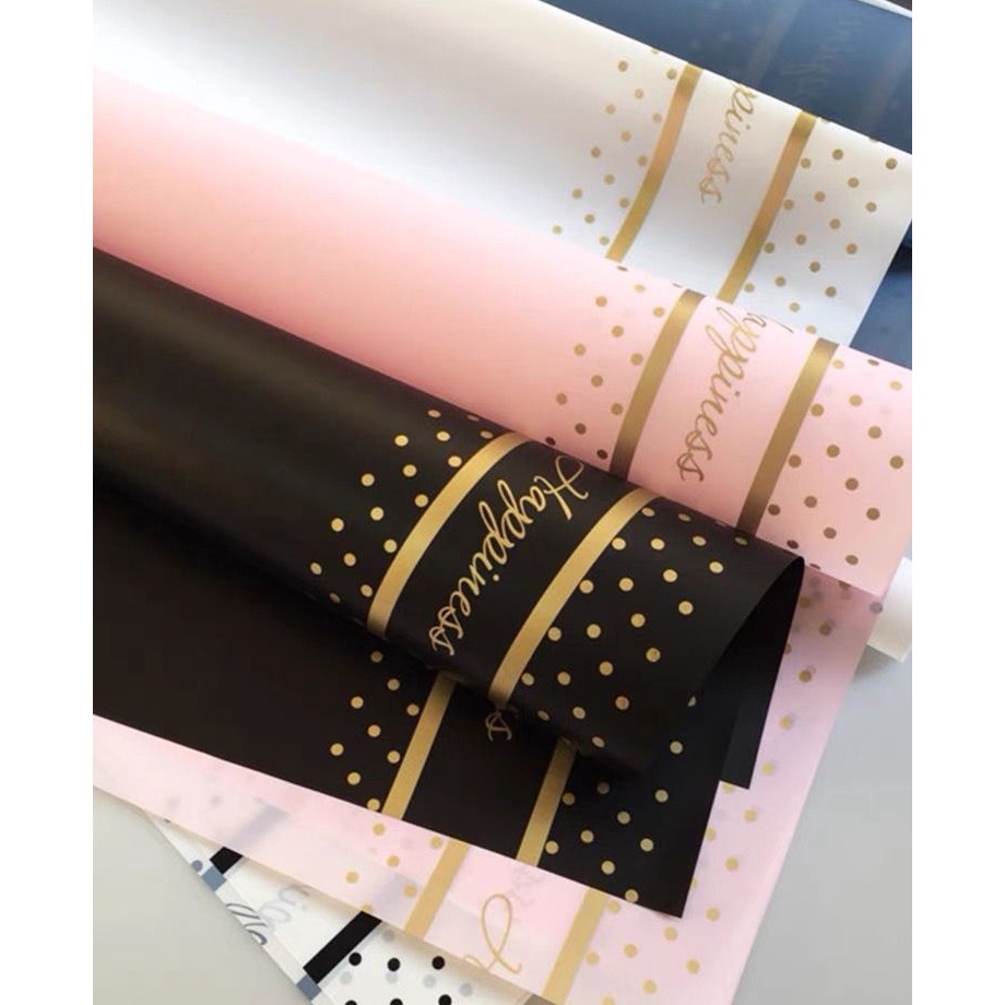 

Penjualan Murah 2 LEMBAR KERTAS HAPPINESS POLKADOT CELLOPHANE KERTAS BUKET WRAPPING FLORAL PAPER