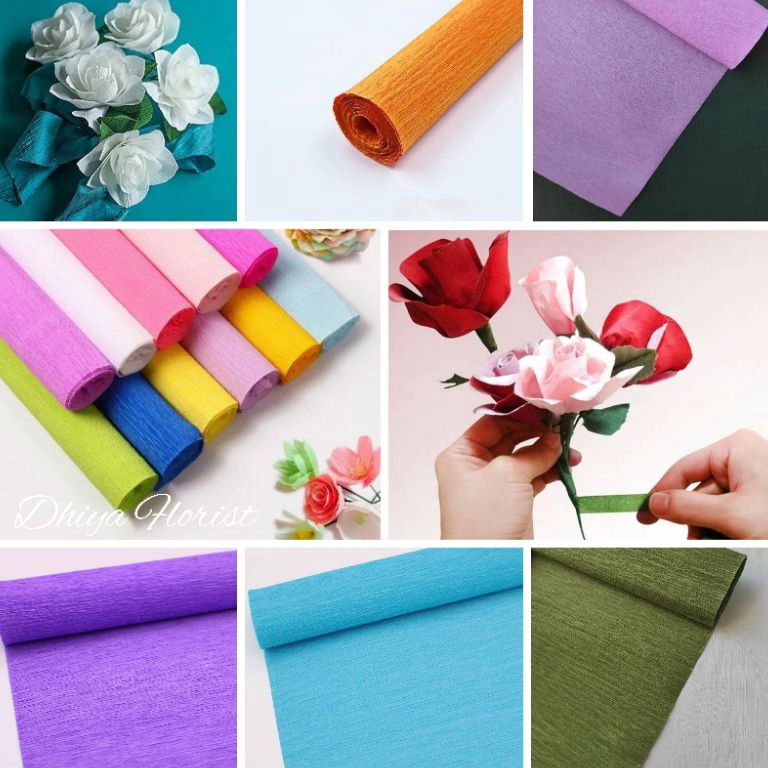 

New Stock Dhiya Florist Crepe Italy Kertas Buket Bunga Krep Italy Import Tissu Florist Korea Hampers Tissu Art Packaging Kertas Krepe