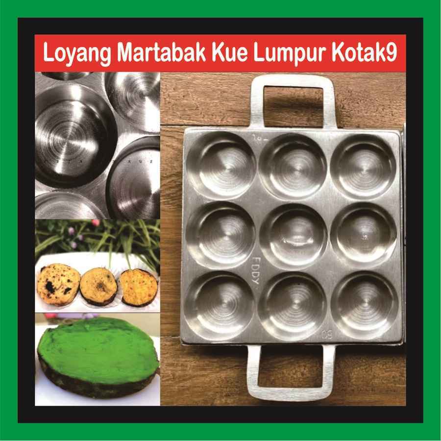Cetakan Loyang Martabak Telor Mini Manis 9 Lubang Kue Lumpur Kue Apem Mangkok Panggang Anti Lengket 