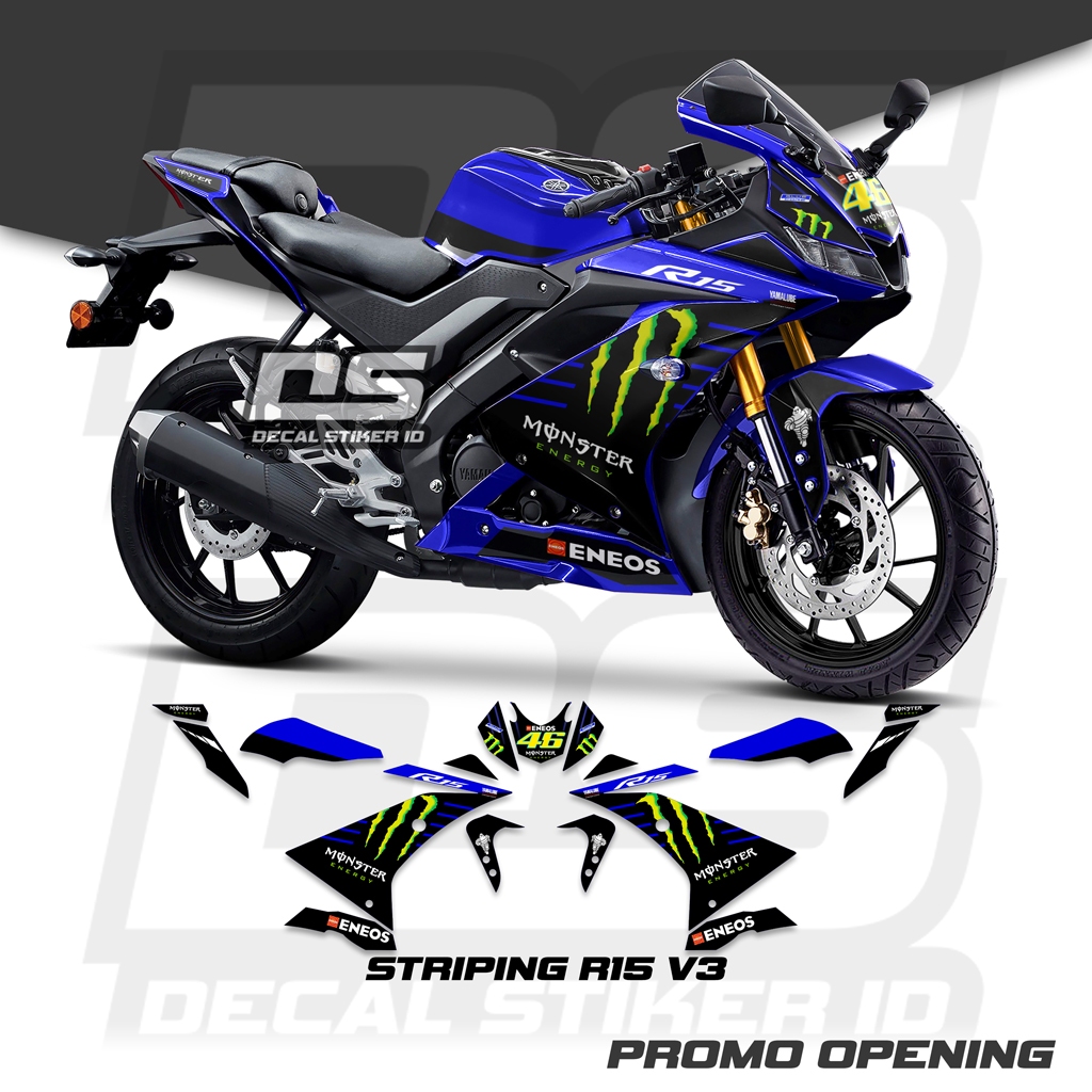 Striping r15 v3 biru, striping r15 terbaru, stiker r15 v3