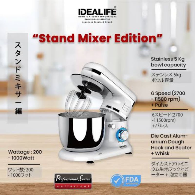 IDEALIFE STANDING MIXER (PRELOVED) Idealife standing mixer 1L 221A Mixer Berdiri Multispeed