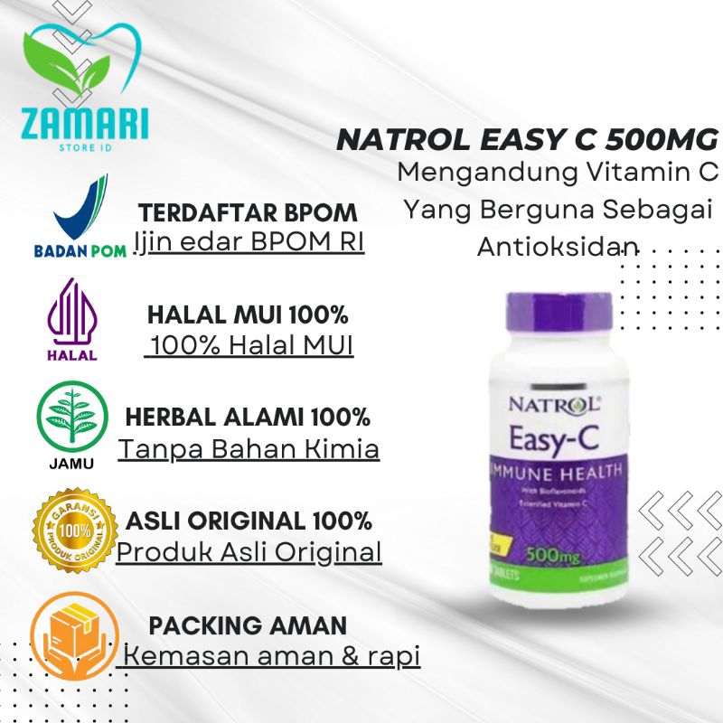 Natrol easy c 500 mg Suplemen Penambah Imun Tubuh Vitamin Imun Tubuh Vitamin Easy c original