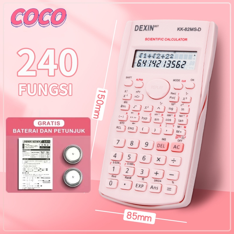 

Kalkulator Color Function Scientific Calculator 240 Fungsi Kalkulasi 5 Warna sains Alat tulis untuk pembelajaran siswa-coco_market