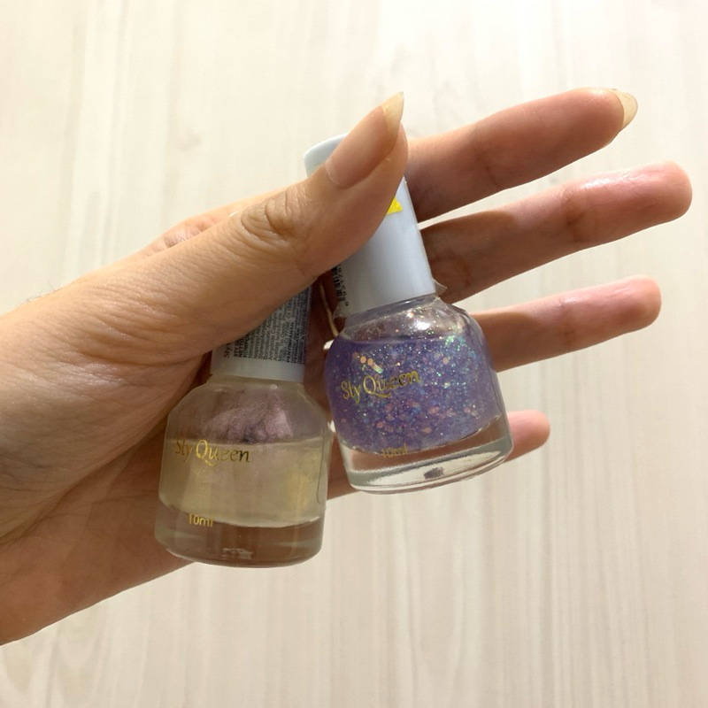 bundle nail polish sky queen kkv oh some hologram & blue sprinkle