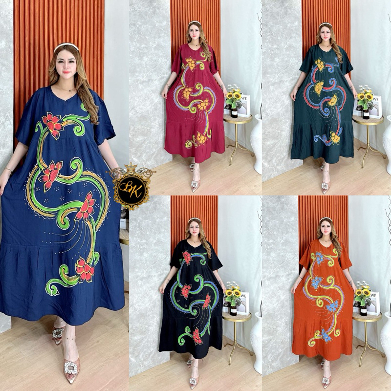 Daster Renda Sultan Ld 140 | Dress Jumbo Ld 140 | Daster Super Jumbo Ld 140 |Longdress Kalong Monokr