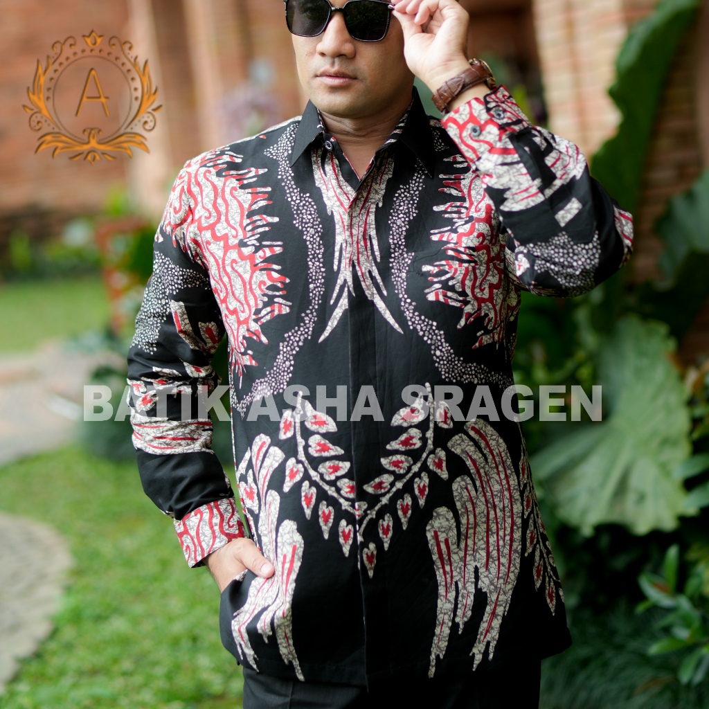 Batik asha - Kemeja batik regular - Motif Yudistira - Warna Hitam - Kemeja Batik Kantor Premium