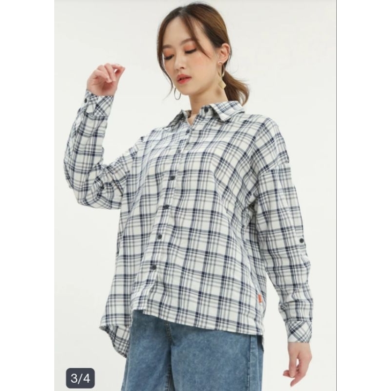Dust Jeans Kemeja Willa Kotak / Kemeja Katun Wanita