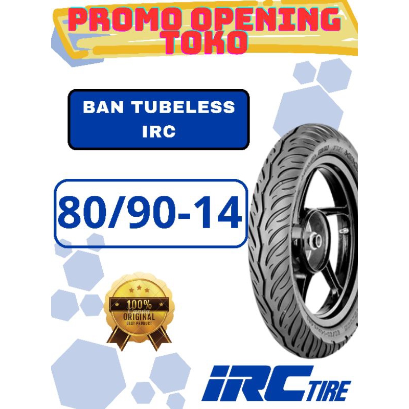 Ban Tubeless IRC Enviro 80/90-14 | Ban Tubles IRC 80 90 14 Matic |Ban belakang/Depan Matic