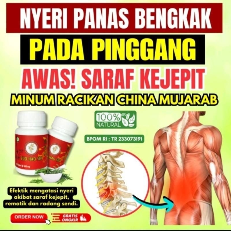 Zuo Hau Shi Herbal Ramuan Cina Ginseng Atasi Nyeri Sendi Saraf Kejepit Rematik Cekot-Cekot Radang Se
