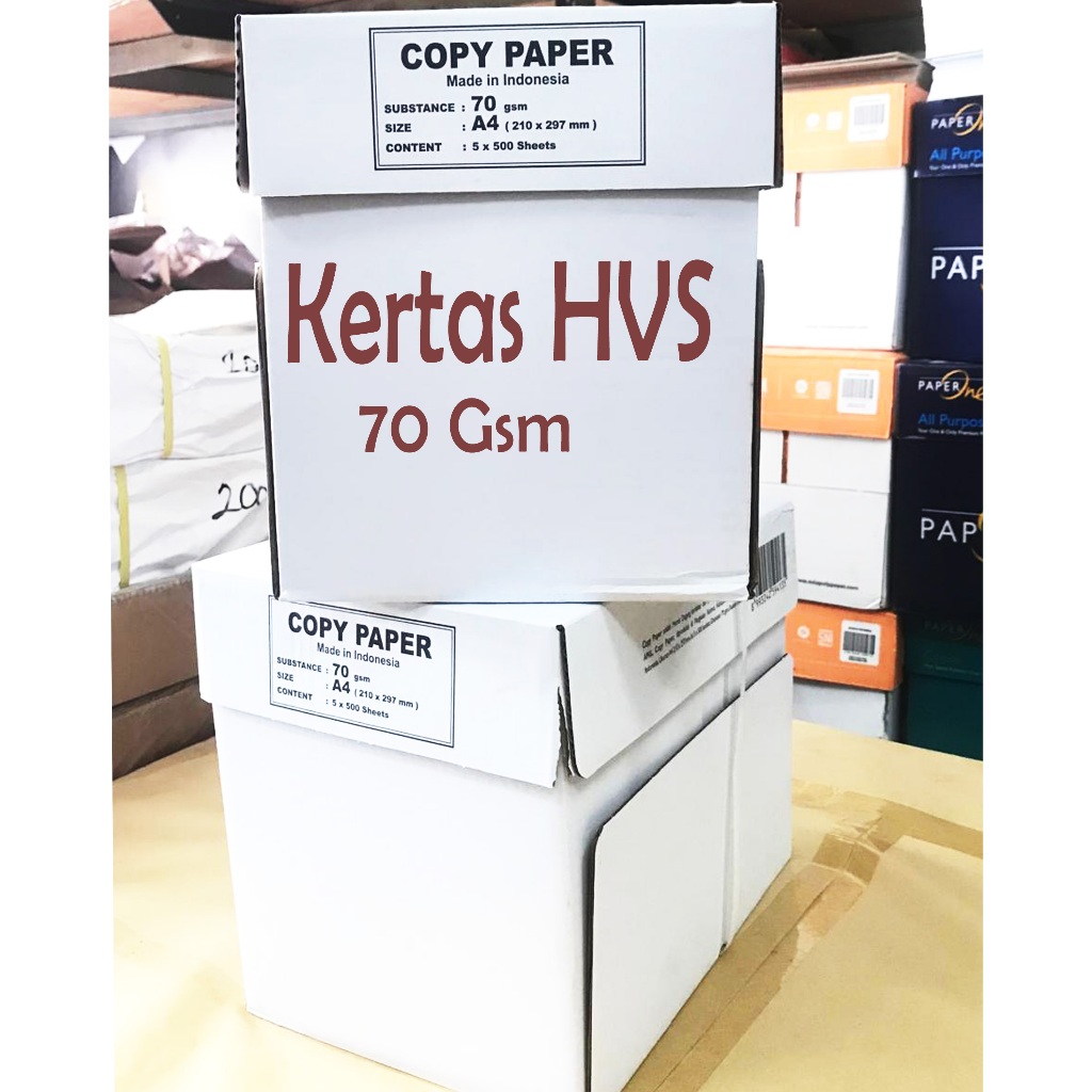 

Kertas HVS COPY PAPER 70 Gsm Ukuran A4 , 1 BOX / 5 RIM