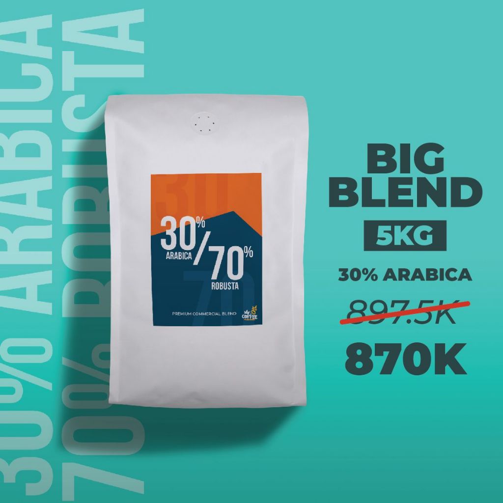 

Biji Kopi 5KG 30% Arabika 70% Robusta Espresso Blend Grosir untuk KEDAI KOPI