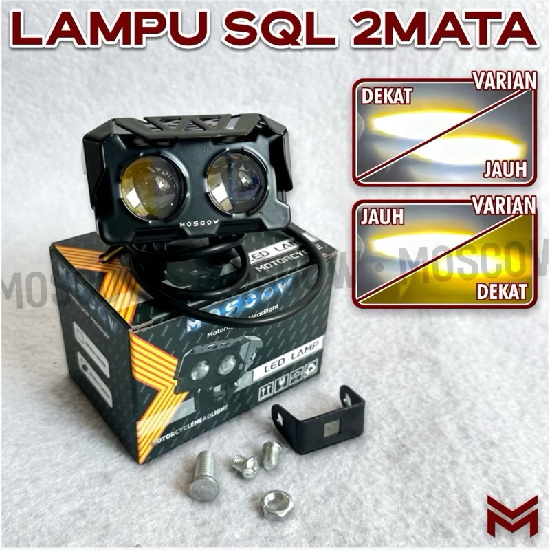 LAMPU SQL 2 MATA BODY BESI LAMPU TEMBAK LED SQL LAMPU SOROT LASER LED SHOT LIGHT DOBEL COLOR DOUBLE 