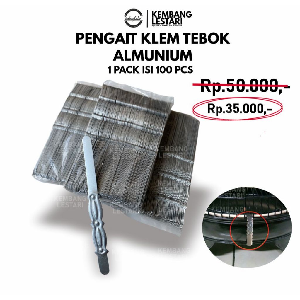 Klem Tebok Sangkar Lovebird 1Pack isi 100 Murai Jepitan Klem Tebok Kandang Anti Karat