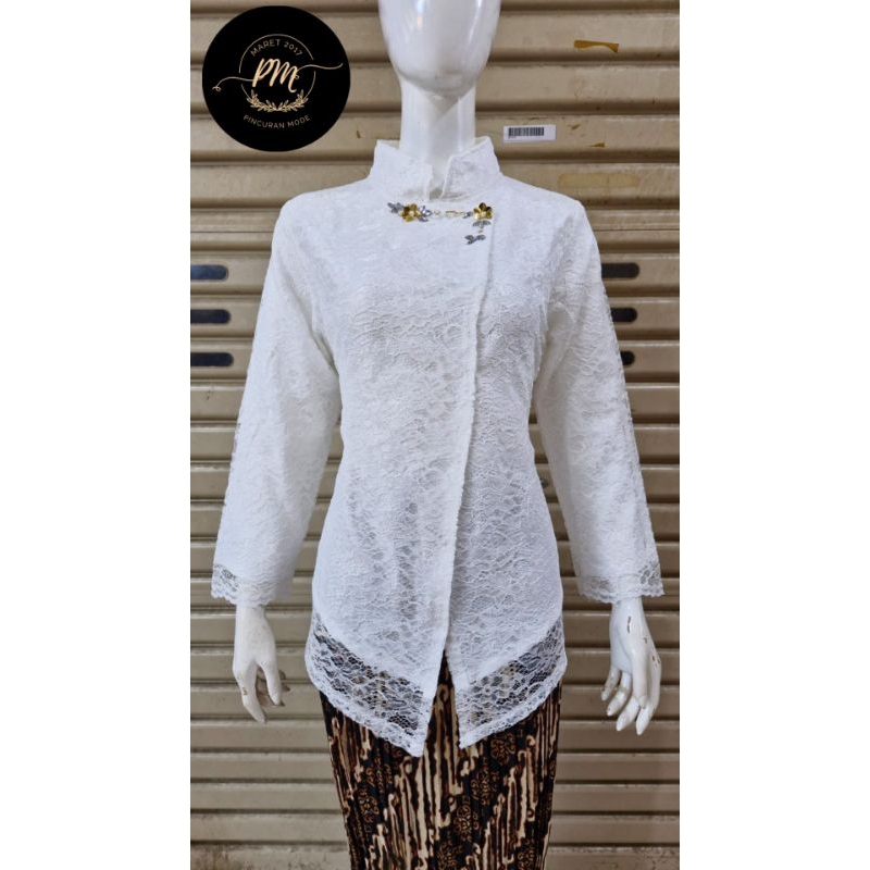 Set Kebaya Modern Janggan Brokat Non Gliter Payet DNS Set Kebaya Pesta Kekinian