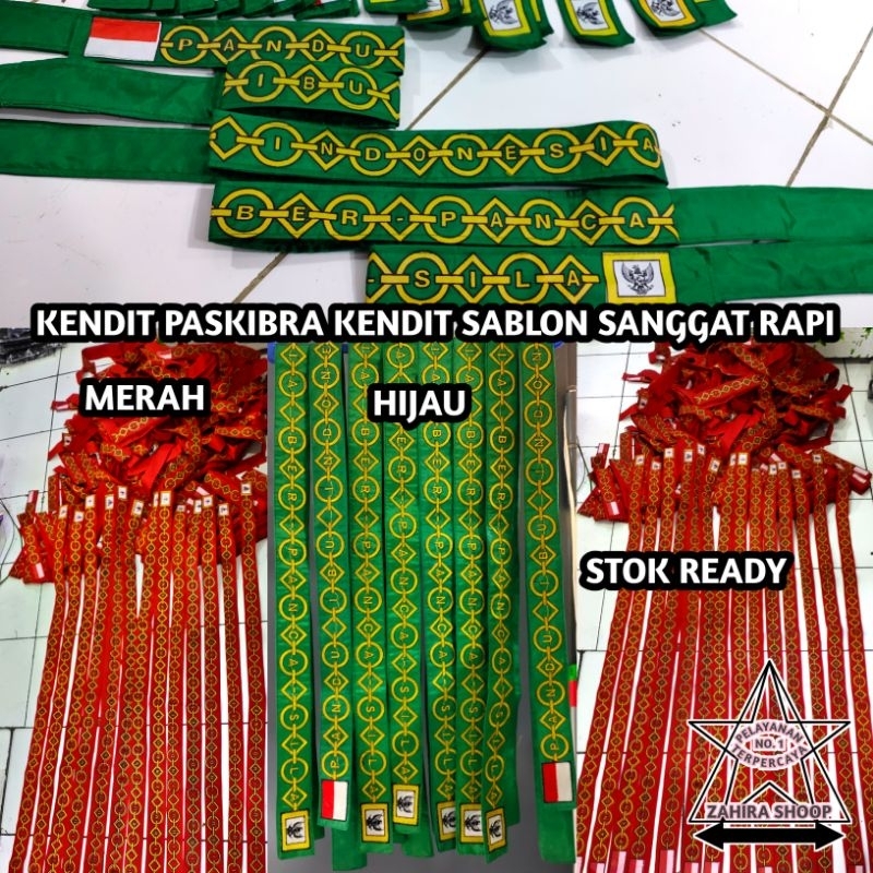 kendit paskibra sablon/kendit paskibra bendera/kendit paskibraka/kendit paskibra hijau/kendit paskib