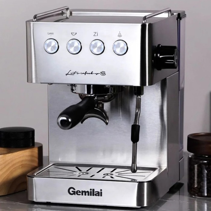 Gemilai Mesin Kopi Espresso Coffee Maker Frothing 15 Bar 10A 1.7L - CRM3005E - Silver