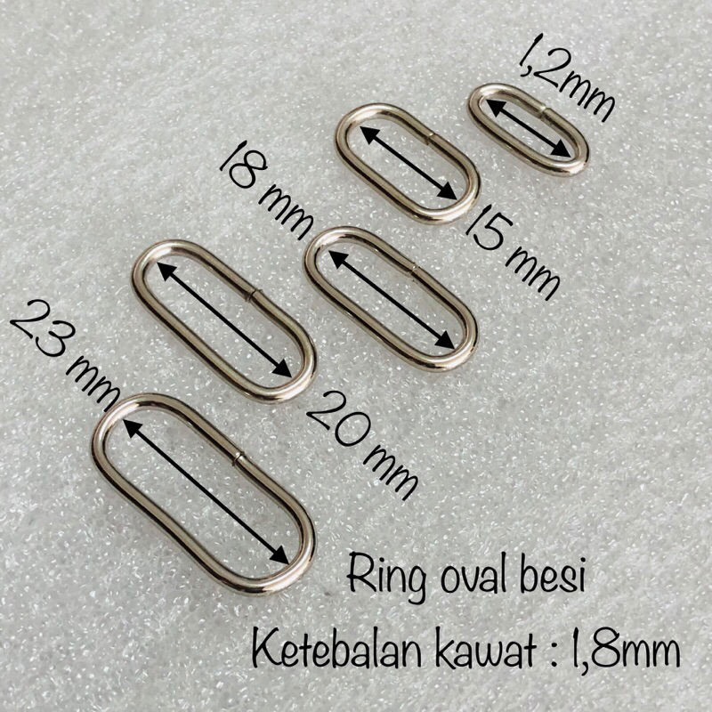 Aksesoris ring oval tas per 144 pcs / ring kapsul besi