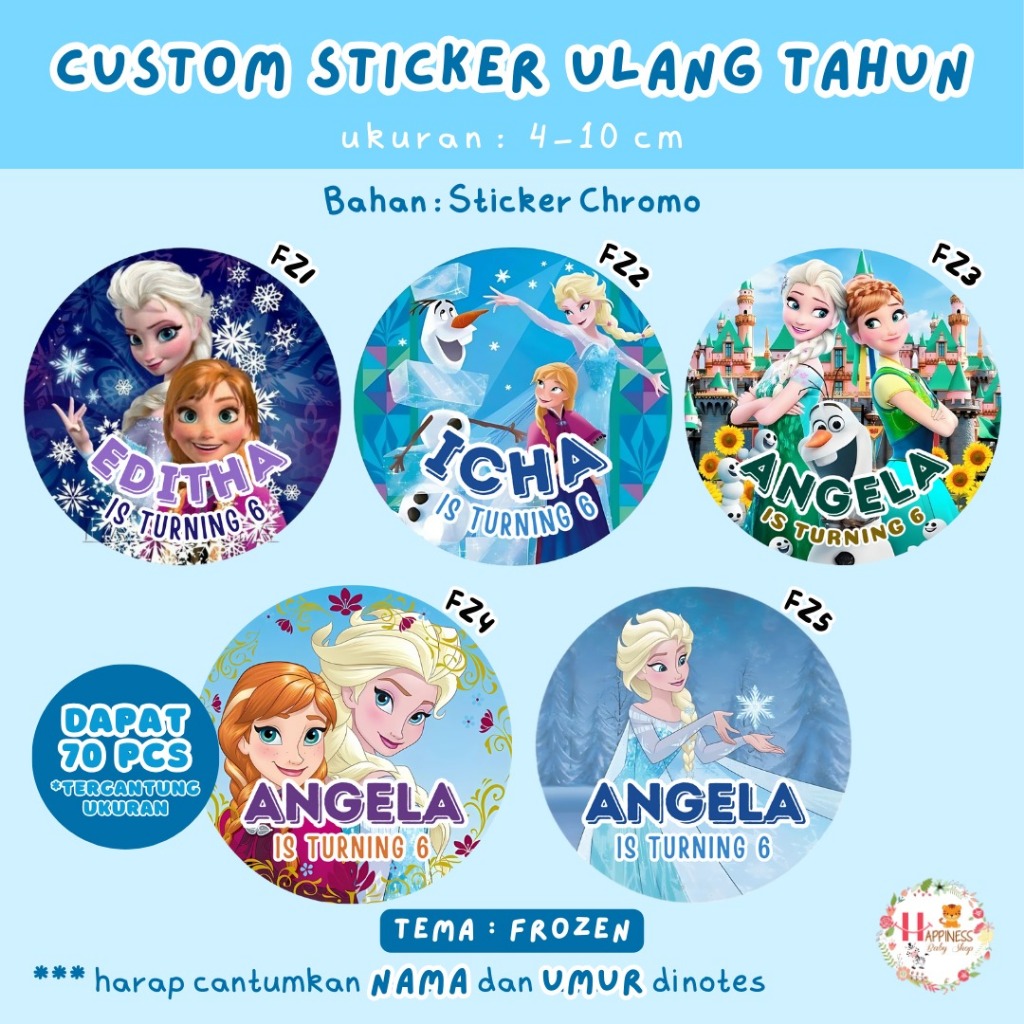 

Stiker Custom Bulat Ulang Tahun / Sticker Birthday Label CUSTOM NAMA / Sticker Bulat Hampers / Sticker Pudding (4-10 cm)