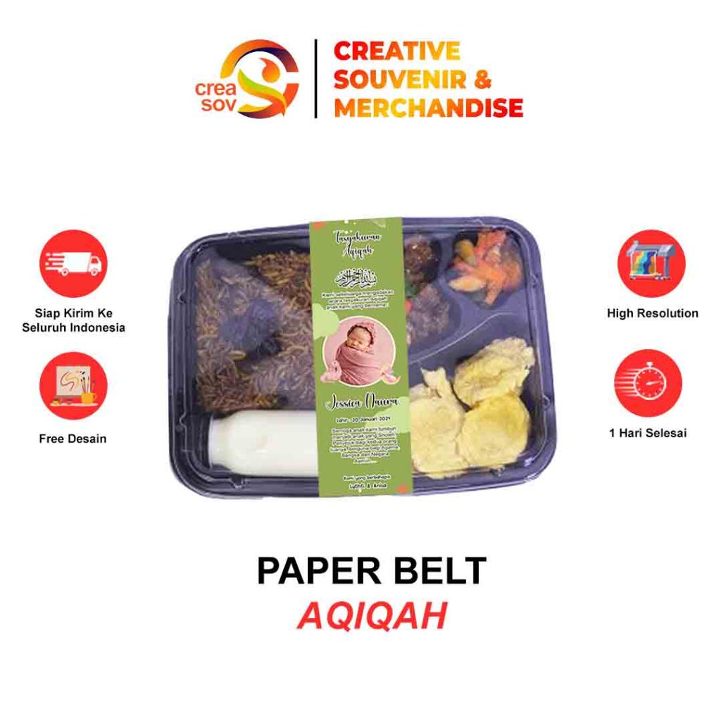 

Creasov - Paper Belt Aqiqah Kotak Bento Paper Belt Segel Anak Label Paperbelt Aqiqah Free Desain