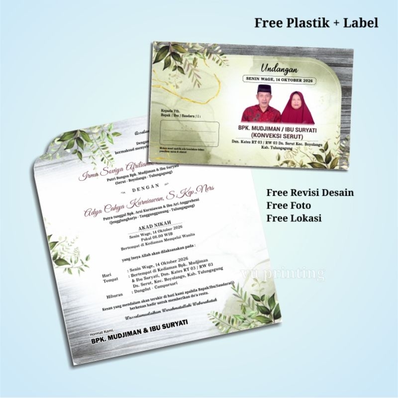 Cetak Undangan Pernikahan Orang Tua Untuk Pernikahan Anak Ulem Turut Mengundang
