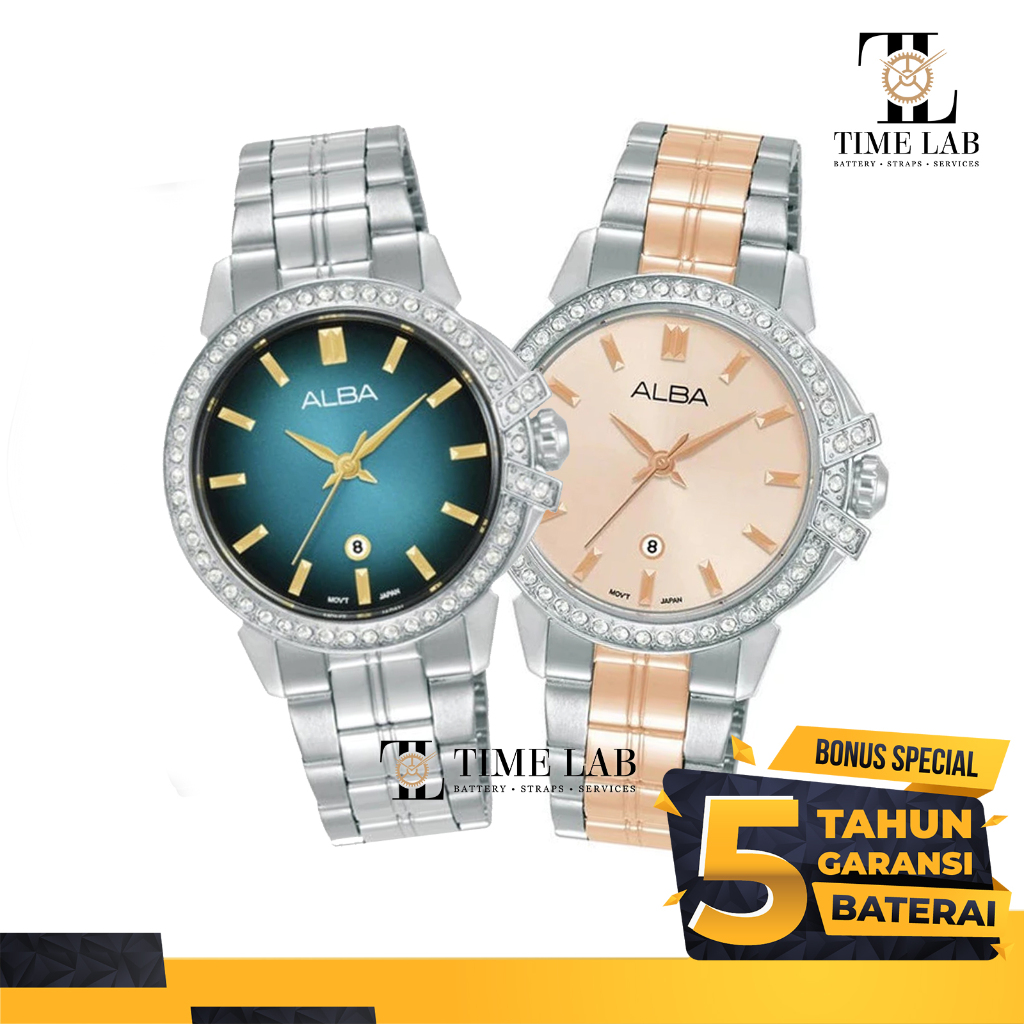 JAM TANGAN WANITA ALBA AH7C / AH7CX7 / AH7CX1 SWAROVSKI CRYSTAL ORIGINAL 100%