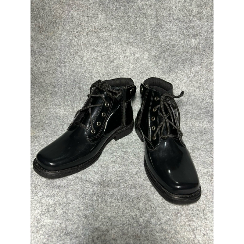 Sepatu Dinas PDH DT 03 glossy resleting TNI AD.Satpam Polri Polisi Security sekolah dll