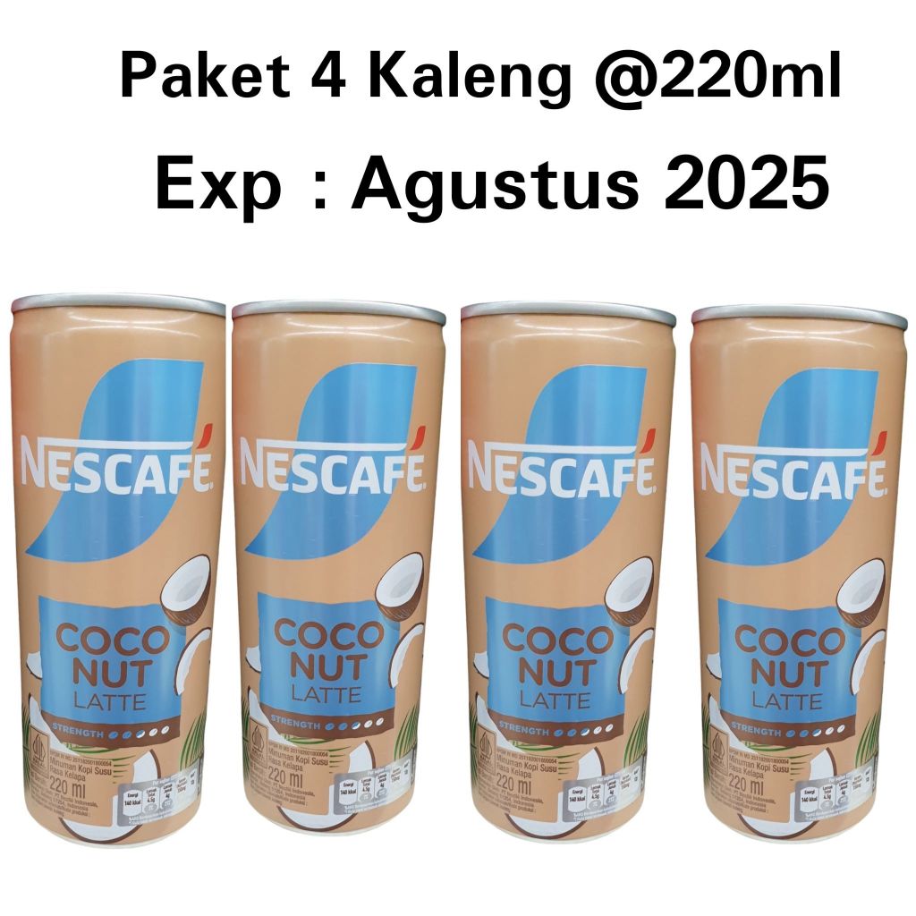 

PAKET 4 PCS Nestle Nescafe Coconut Latte Minuman Kaleng 220ml