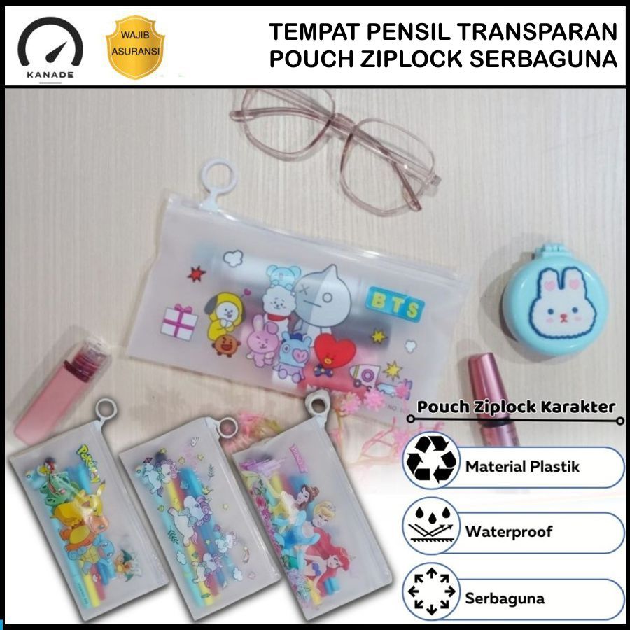 

Tempat Pensil Pulpen Transparan Pouch Zipper Lock Karakter Motif Lucu Kotak Tempat Penyimpanan Alat Tulis Kantor Sekolah Anak Dompet Kosmetik Makeup Kosmetik Peralatan Sekolah Kantor Travelling Tahan Air Gambar Unik Character