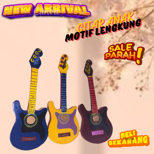 MAINAN GITAR ANAK KAYU LENGKUNG